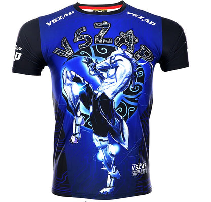 Camiseta elástica de secado rápido fitness manga corta