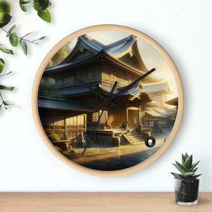 "Golden Hour Bliss: Paisaje de realismo fotográfico" - El reloj de pared alienígena Realismo fotográfico