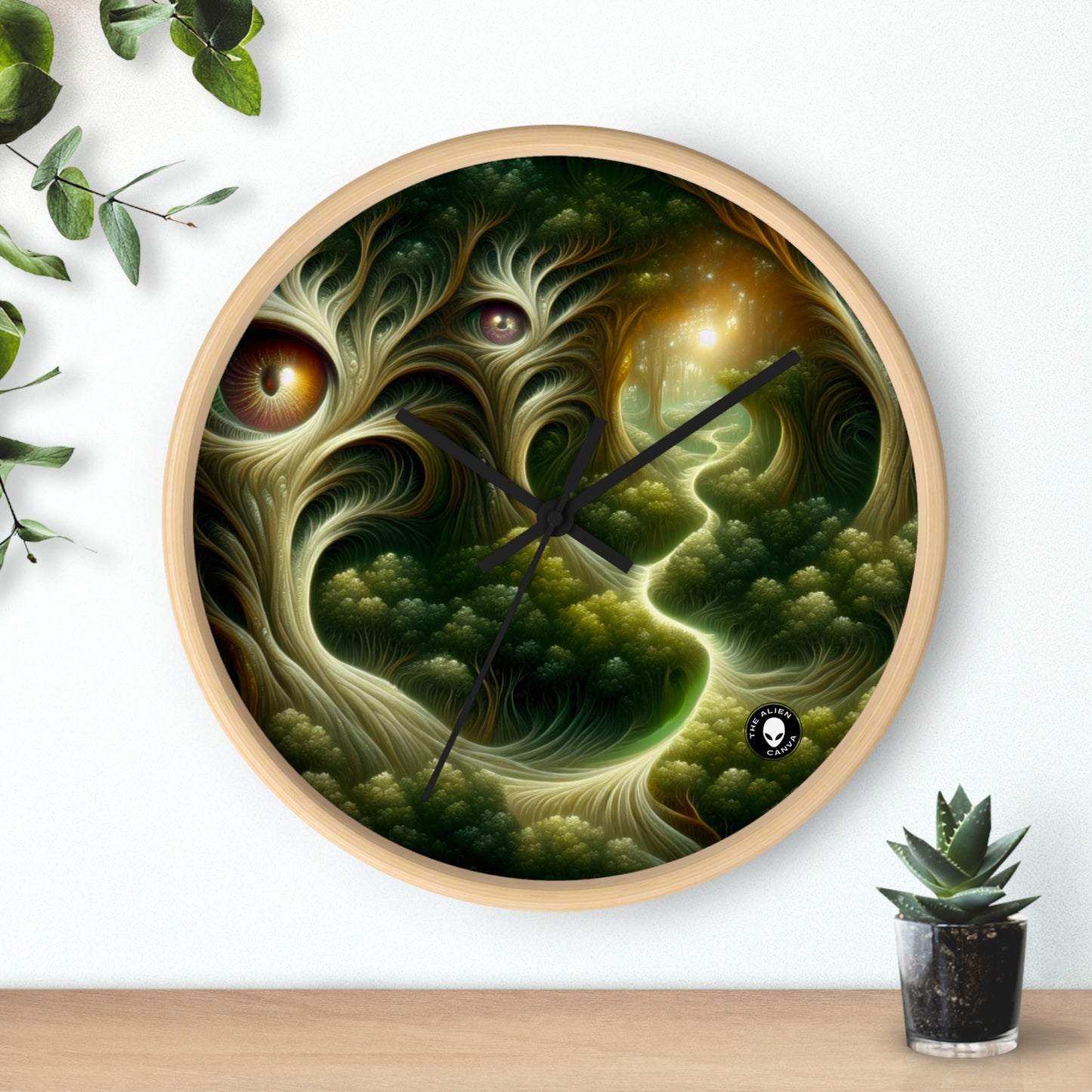 "Watchful Woods: The Path to Enchantment" - The Alien Wall Clock