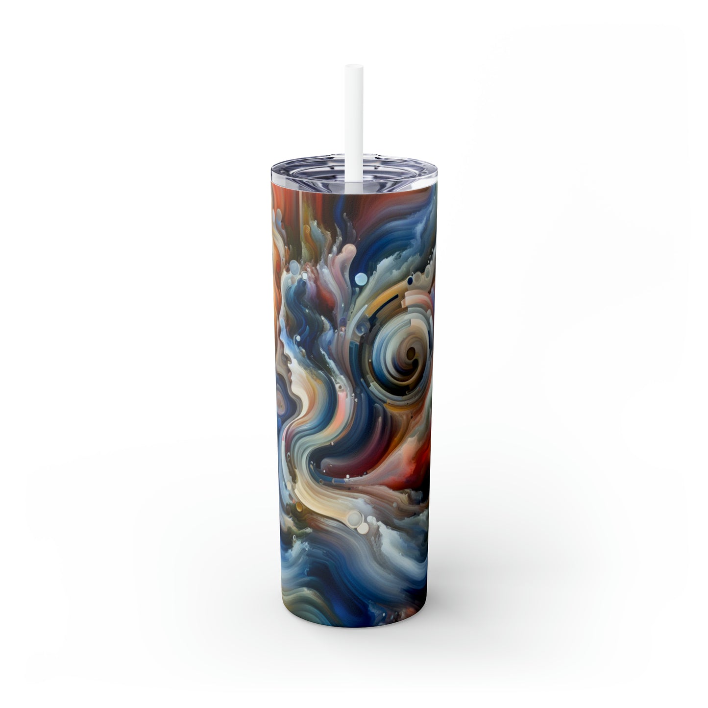 "Living Canvas: The Transcendence of Art and Humanity" - The Alien Maars® Skinny Tumbler with Straw 20oz Video Art