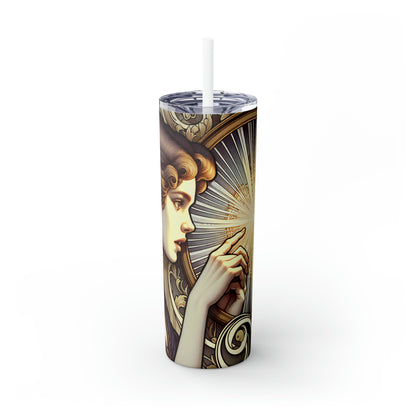 "Reflection of Beauty" - The Alien Maars® Skinny Tumbler with Straw 20oz Art Nouveau