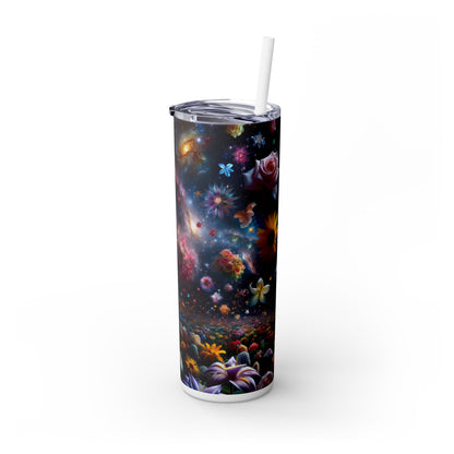 "Constelaciones florales": vaso estrecho con pajita de 20 oz de Alien Maars®