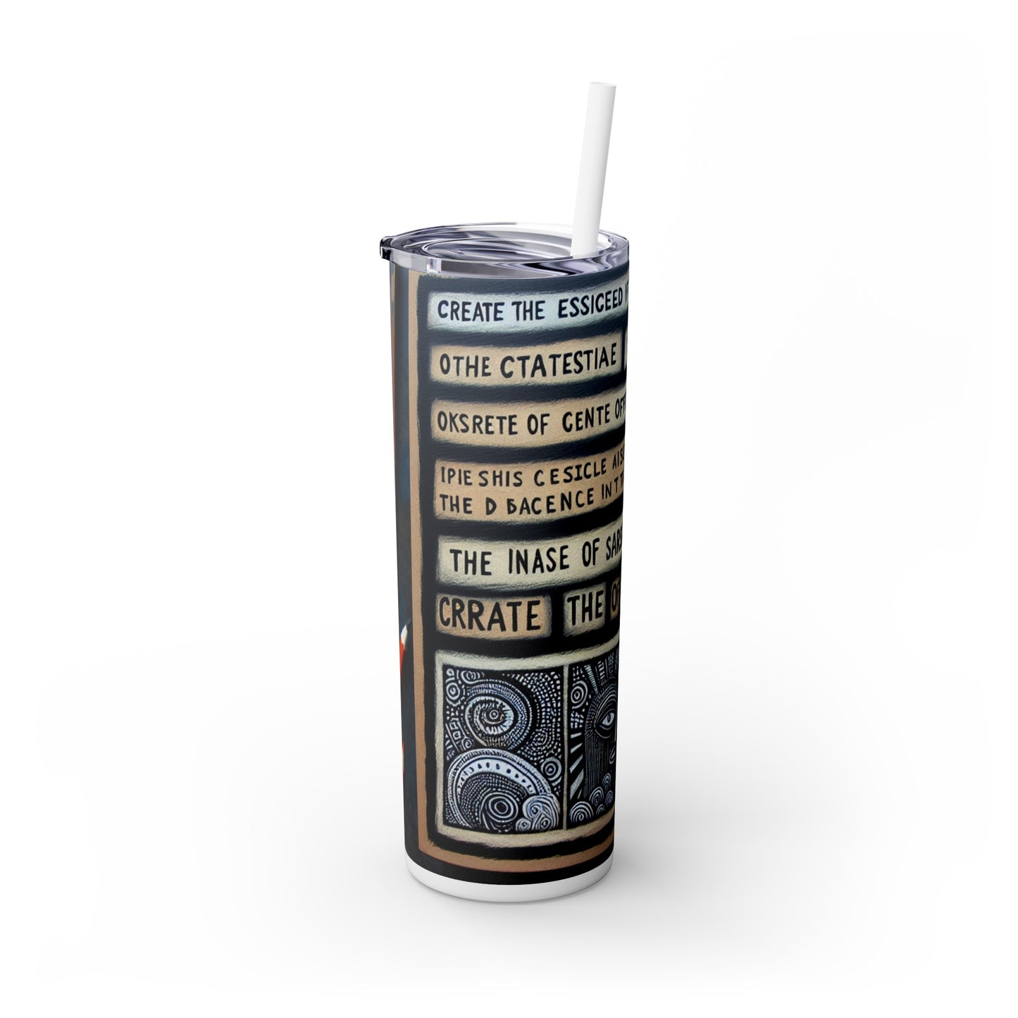 "Intersecting Realities: An Outsider Art Interpretation" - The Alien Maars® Skinny Tumbler with Straw 20oz Outsider Art