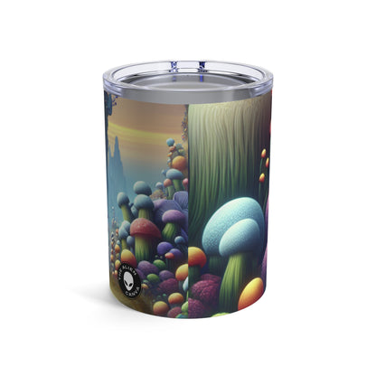 "Giant Flora and Miniature Villages: A Dreamy Wonderland" - The Alien Tumbler 10oz