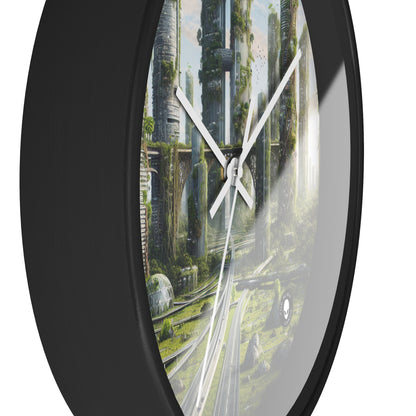 "Nature's Reclamation: A Futuristic Cityscape" - The Alien Wall Clock