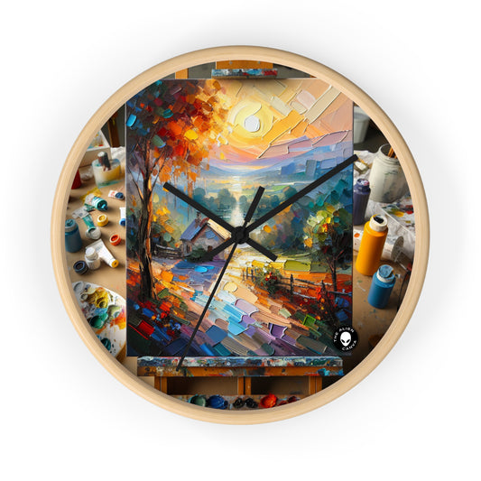 "Market Vibrance: A Post-Impressionist Perspective" - The Alien Wall Clock Post-Impressionism