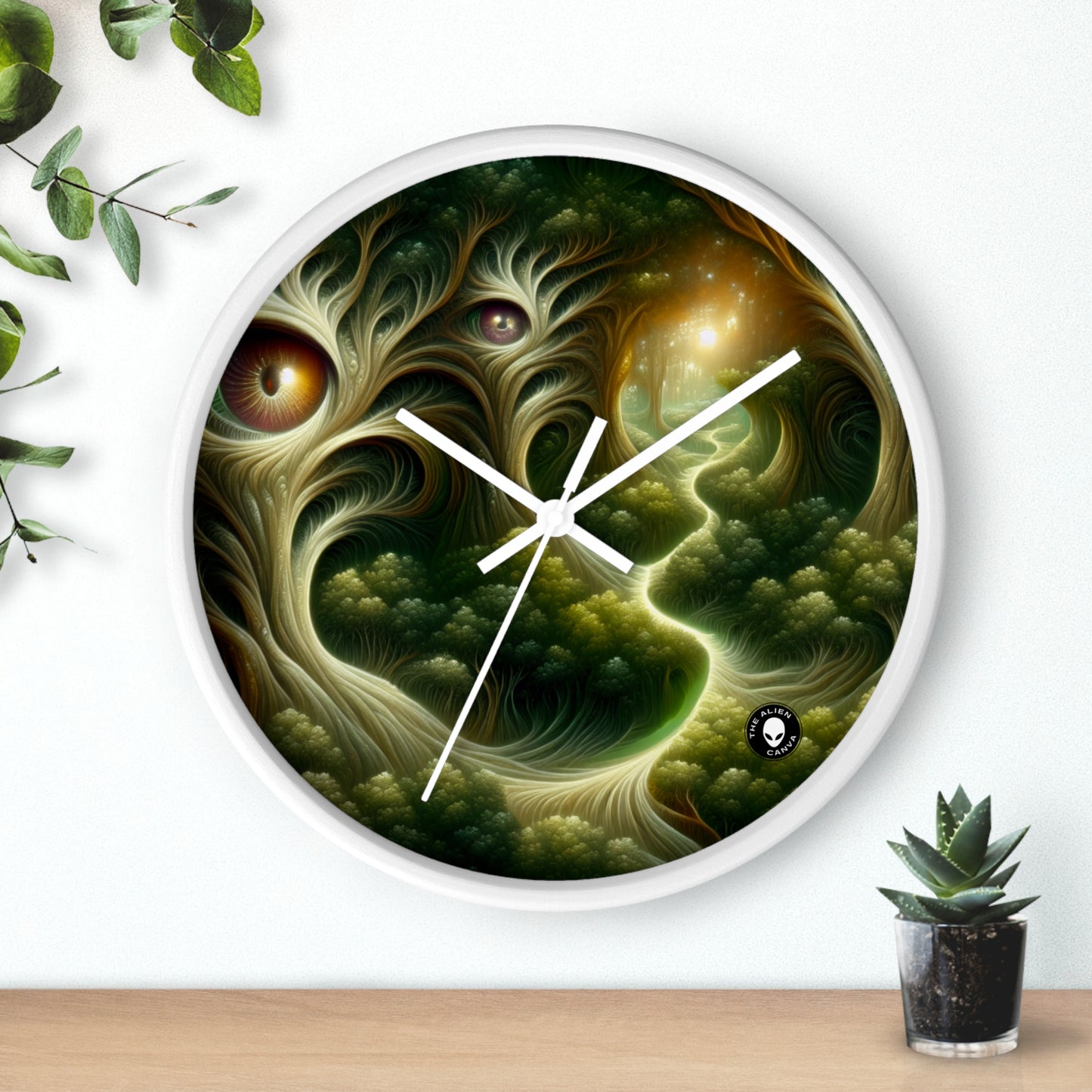 "Watchful Woods: The Path to Enchantment" - The Alien Wall Clock