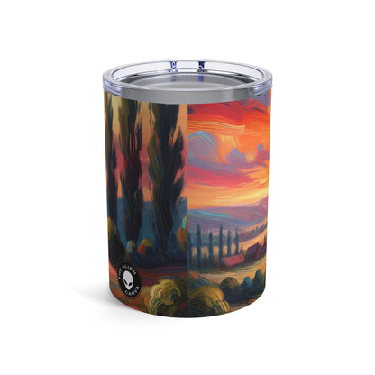 "Vistas armoniosas: una celebración posimpresionista de la naturaleza y la vida rural" - The Alien Tumbler 10oz Postimpresionismo