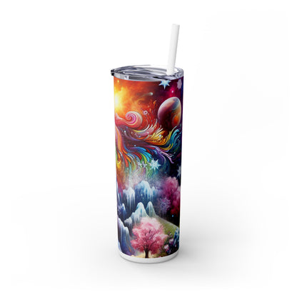 "Chronicles of Change: A Timeless Tapestry" - The Alien Maars® Skinny Tumbler with Straw 20oz