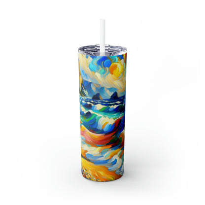 "The Fauvist Shore" - The Alien Maars® Skinny Tumbler with Straw 20oz Fauvism