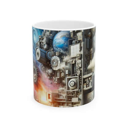 "Transformations symboliques : réalisme conceptuel dans les objets du quotidien" - La tasse en céramique Alien 11oz Réalisme conceptuel