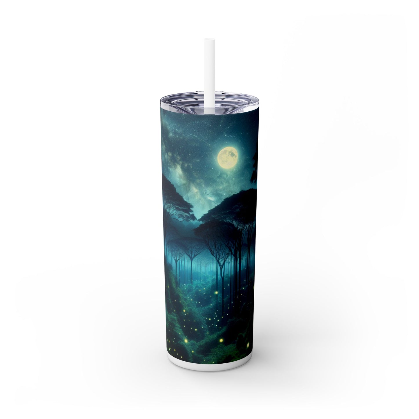 "Moonlit Enchantment" - The Alien Maars® Skinny Tumbler with Straw 20oz