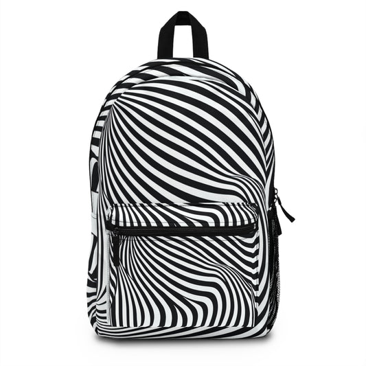 "Optical Illusion Wave" - The Alien Backpack Op Art Style