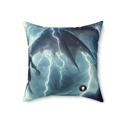 "Thunderstorm Dragon"- The Alien Spun Polyester Square Pillow