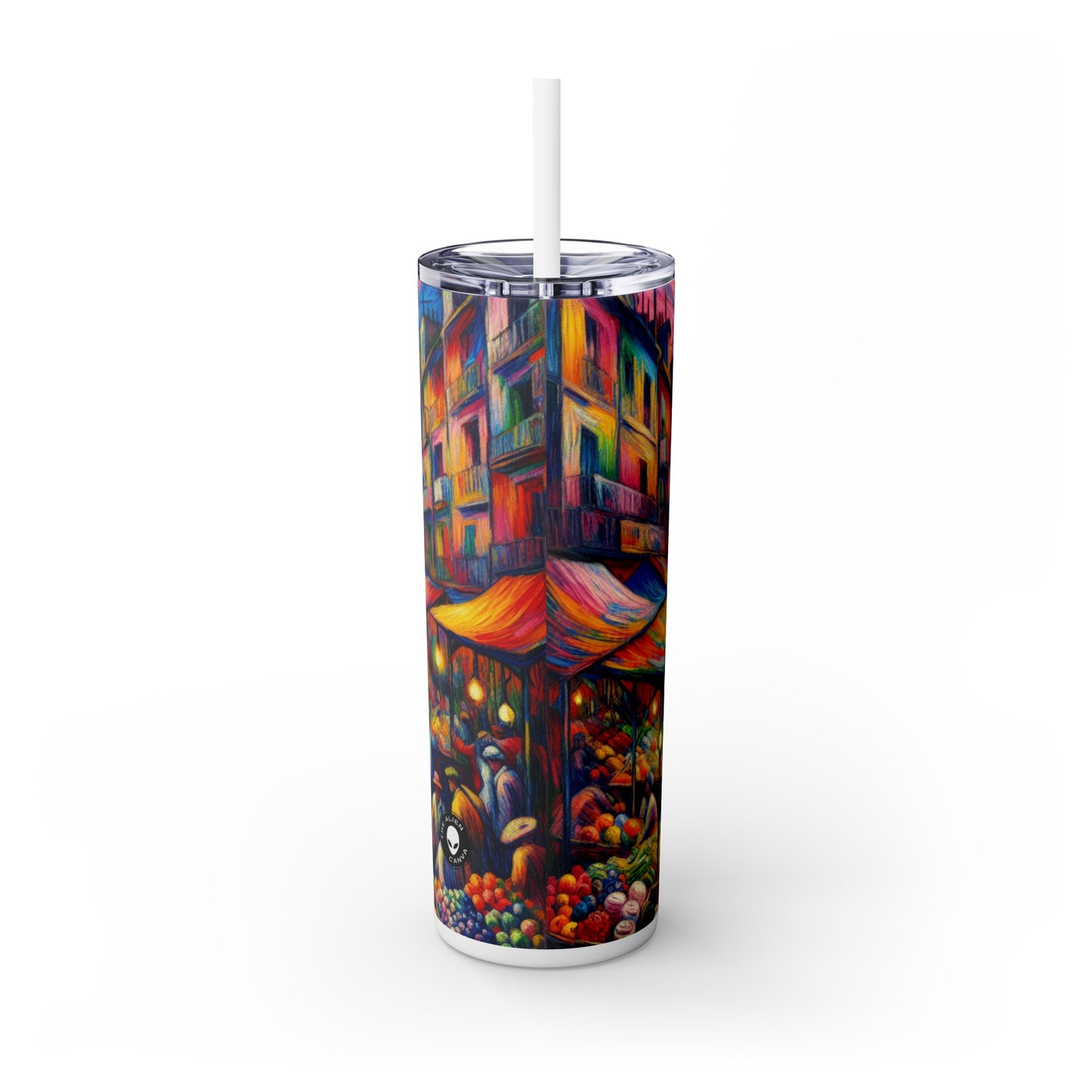 "Jungle Fauvism" - The Alien Maars® Skinny Tumbler with Straw 20oz Fauvism