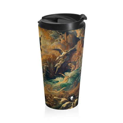 "Mystical Reflections: A Symbolic Journey Through the Looking Glass" - The Alien Stainless Steel Travel Mug Symbolism