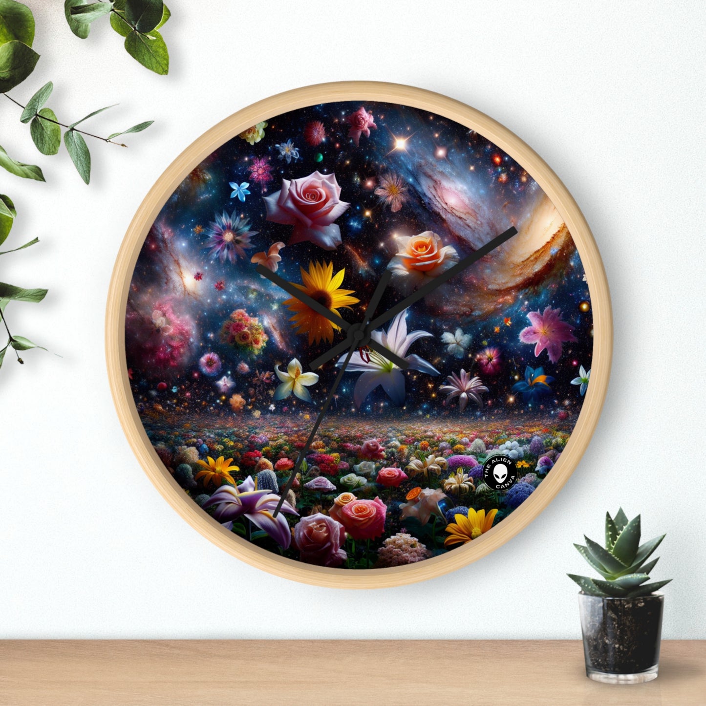 "Floral Constellations" - The Alien Wall Clock