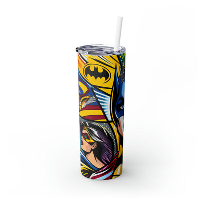 "Heroes of Pop Art: An Intermixing of Icons" - The Alien Maars® Skinny Tumbler with Straw 20oz Pop Art Style
