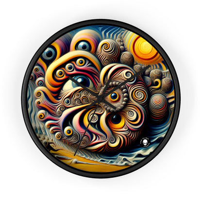 "Time Island's Dreamlike Dance" - The Alien Wall Clock Surrealism