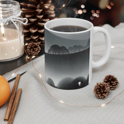 "Grey Tonalism: Hillside in Fog" - La tasse en céramique Alien 11oz Tonalism