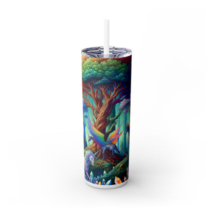 "Crystal Forest: Realm of Mythical Beings" - The Alien Maars® Skinny Tumbler with Straw 20oz