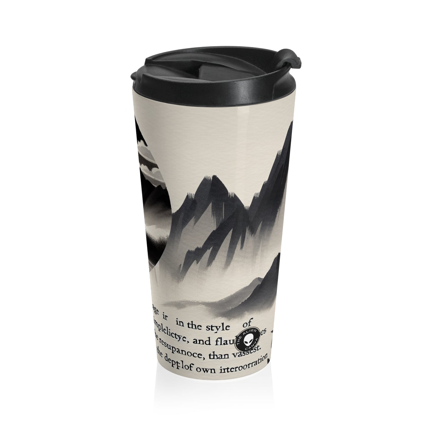 "Blossoms in the Breeze: A Tranquil Springtime Ink Wash Painting" - The Alien Stainless Steel Travel Mug Ink Wash Painting