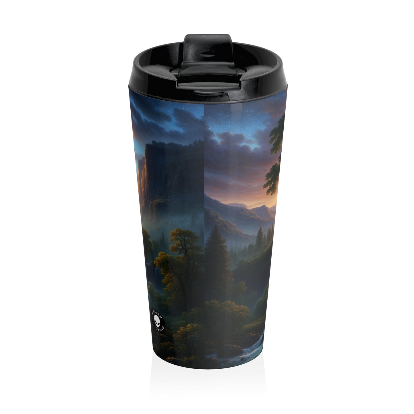 "The Storm's Embrace: A Romantic Landscape" - The Alien Stainless Steel Travel Mug Romanticism