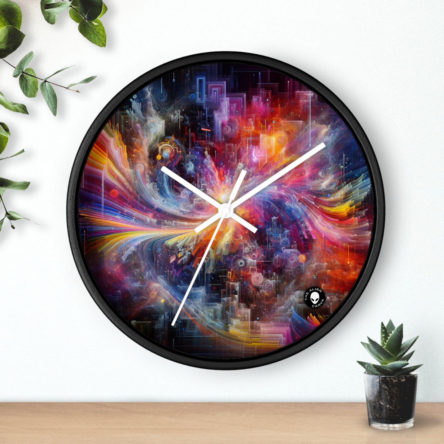 "Chromatic Sundown: Time-Lapse Sky Art" - The Alien Wall Clock Video Art