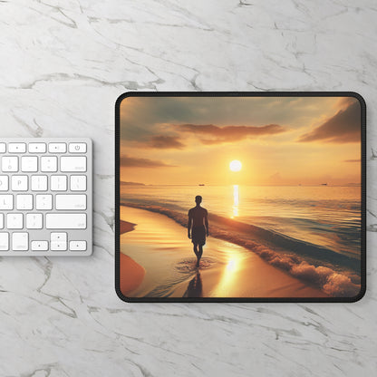 "Un paseo por la playa al atardecer" - The Alien Gaming Mouse Pad Estilo fotorrealista