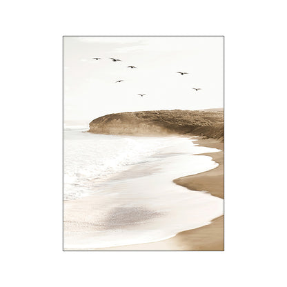 Nordic Modern Canvas Art Wall Painting Gold Foil Beach