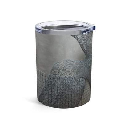 « L'harmonie réinventée : la nature, la technologie et le monde moderne » - Sculpture d'installation Alien Tumbler 10oz