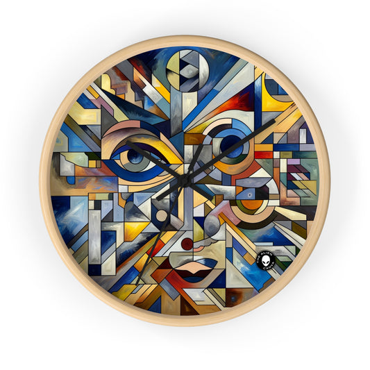 "Fragmentation urbaine : un paysage urbain cubiste analytique" - L'horloge murale extraterrestre Cubisme analytique