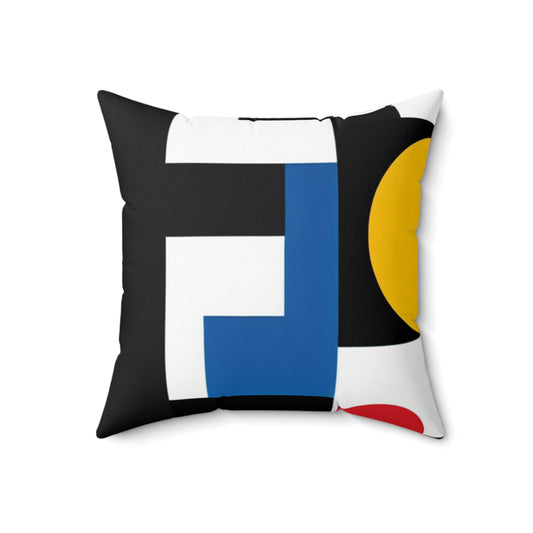 "Suprematic Harmony: Exploring Geometric Composition with Bold Colors"- The Alien Spun Polyester Square Pillow Suprematism
