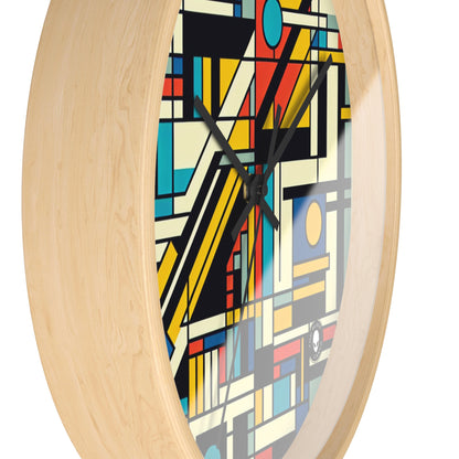 "Harmonious Balance: Neoplastic Exploration in Black, White, and Primary Colors" - The Alien Wall Clock Neoplasticism