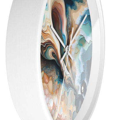 "A Beach View Through a Sea Shell" - The Alien Wall Clock Acrylic Pouring