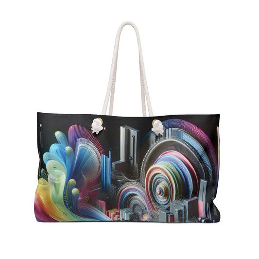 "Neon Nights: A Futuristic Urban Dream" - The Alien Weekender Bag Digital Art