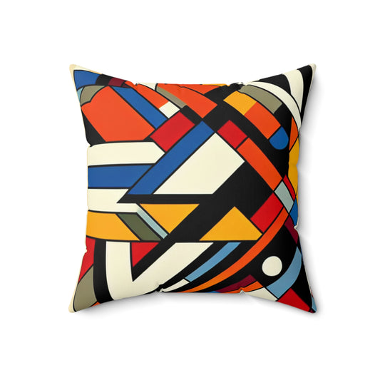 "United We Stand: A Constructivist Call for Equality"- The Alien Spun Polyester Square Pillow Constructivism