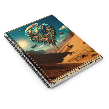 « Soulèvement dans l'Outback » - Le cahier à spirale Alien (ligne lignée) Style surréaliste