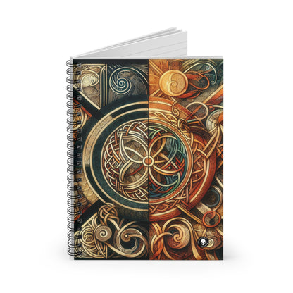 "Metamorphic Threads: Exploring Transformation through Celtic Knot Art" - The Alien Spiral Notebook (Ruled Line) Celtic Art