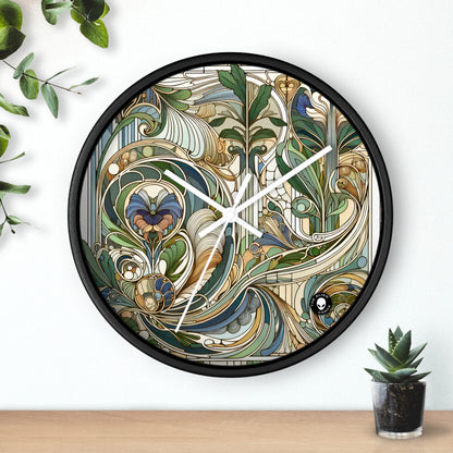 "Encantamiento iluminado por la luna: una serenata mística en el estilo Art Nouveau" - El reloj de pared alienígena Art Nouveau