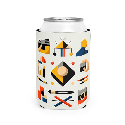 "Tranquil Geometry: Minimalist Landscape Art" - The Alien Can Cooler Sleeve Minimalist Art