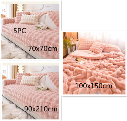 Rabbit Velvet Blanket Thickened Double-sided Fleece Bedroom Cover Blanket