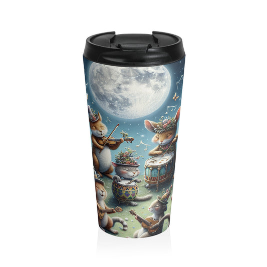 "Moonlit Melodies in the Enchanted Forest" - The Alien Stainless Steel Travel Mug