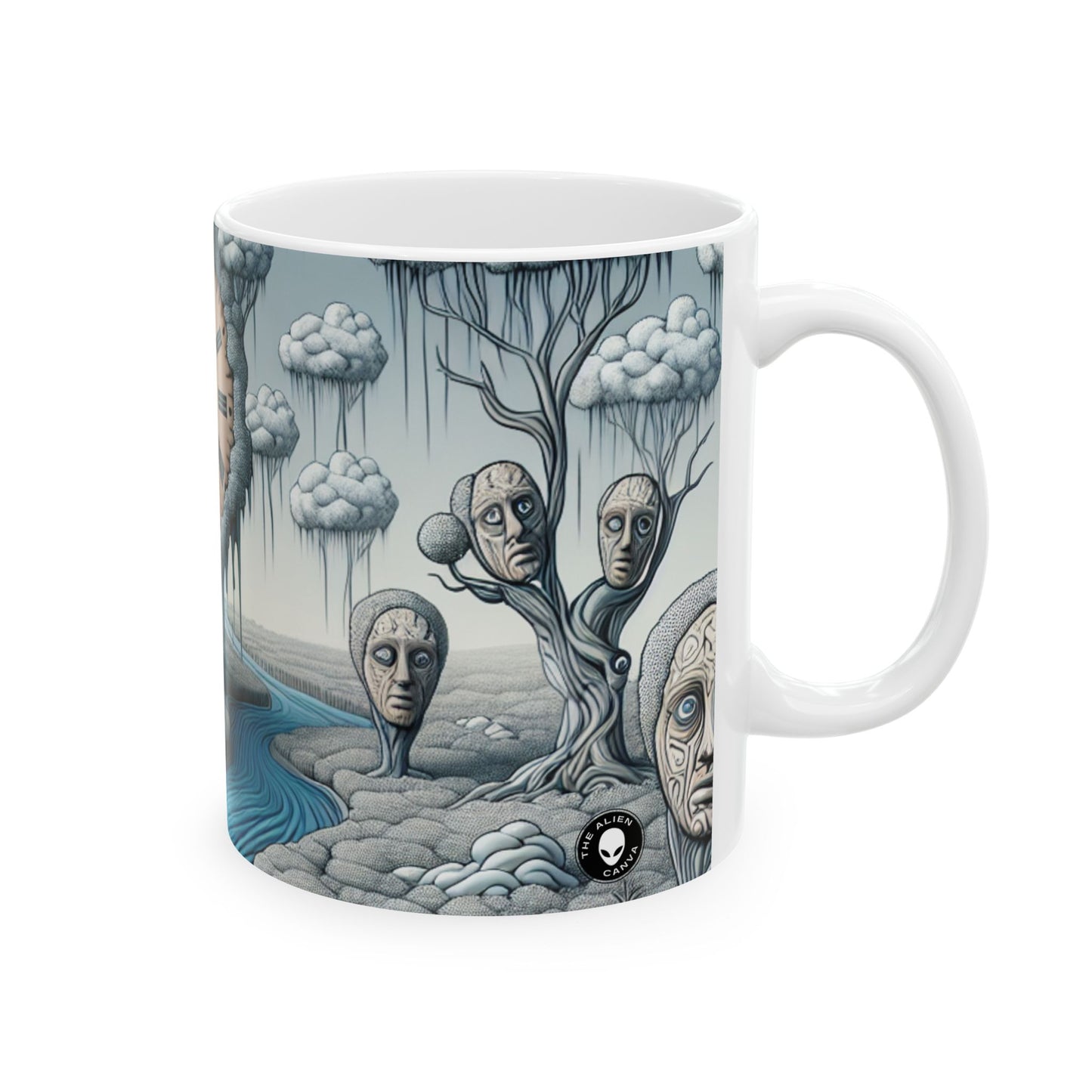 "Fantasy Wonderland: Donde el tiempo se dobla y los árboles hablan" - Taza de cerámica The Alien de 11 oz