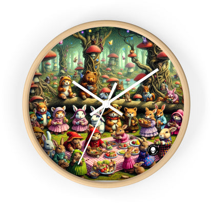 "Fantastical Forest Picnic: Animal Fashion Show" - The Alien Wall Clock