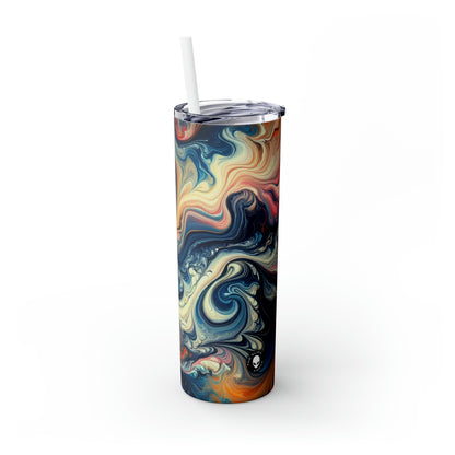 Exuberante selva tropical: vertido de acrílico inspirado en la belleza tropical - The Alien Maars® Skinny Tumbler with Straw 20oz Acrylic Pouring