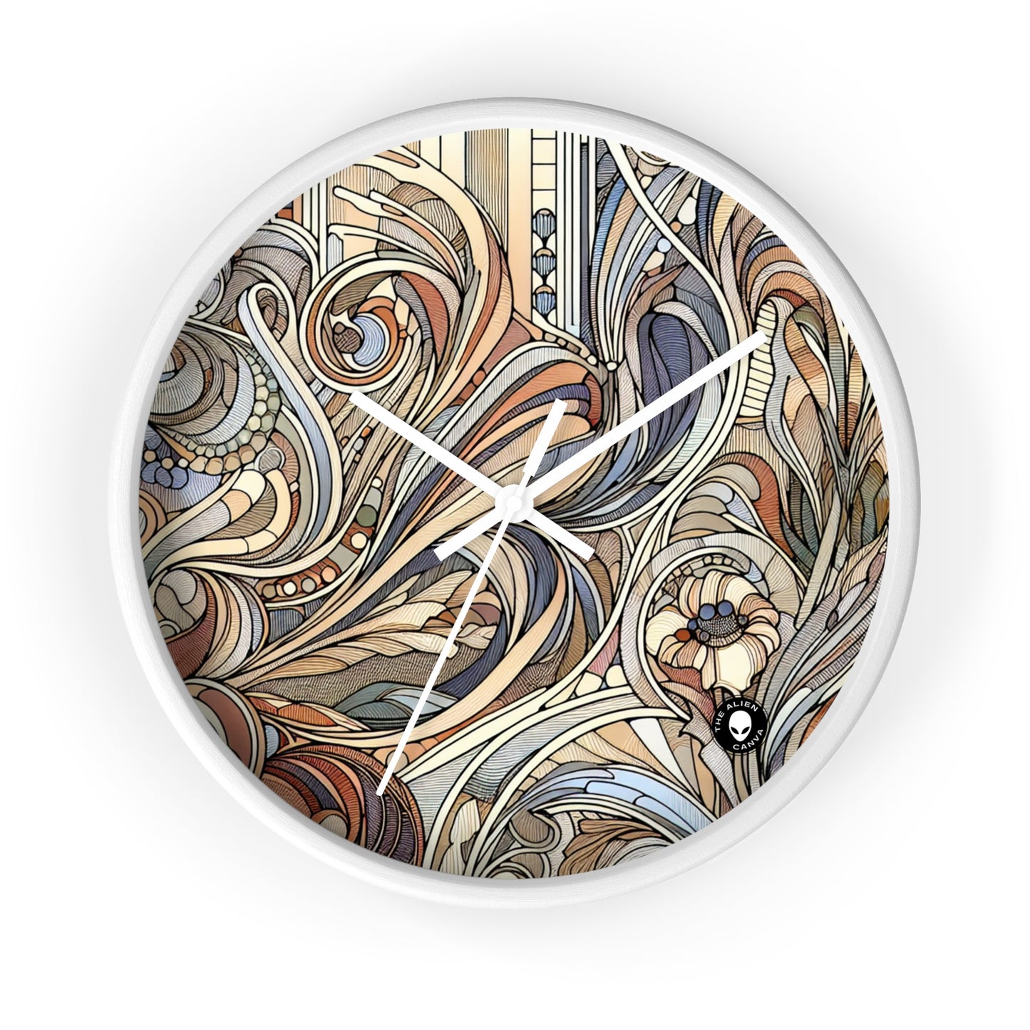 "Nature's Muse: Art Nouveau Woman" - The Alien Wall Clock Art Nouveau