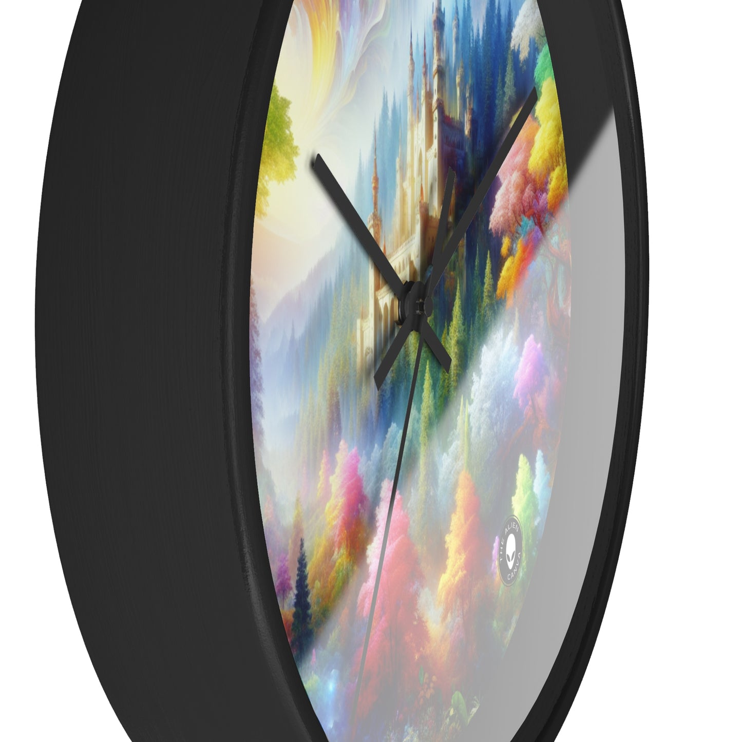 "Glowing Enchantment: The Castle in the Colorful Forest" - The Alien Wall Clock