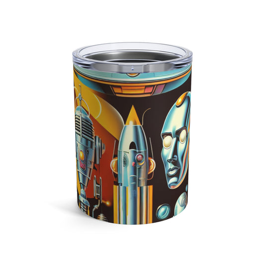 "Neon Deco: A Retro-Futuristic Utopia" - The Alien Tumbler 10oz Retro-futurism