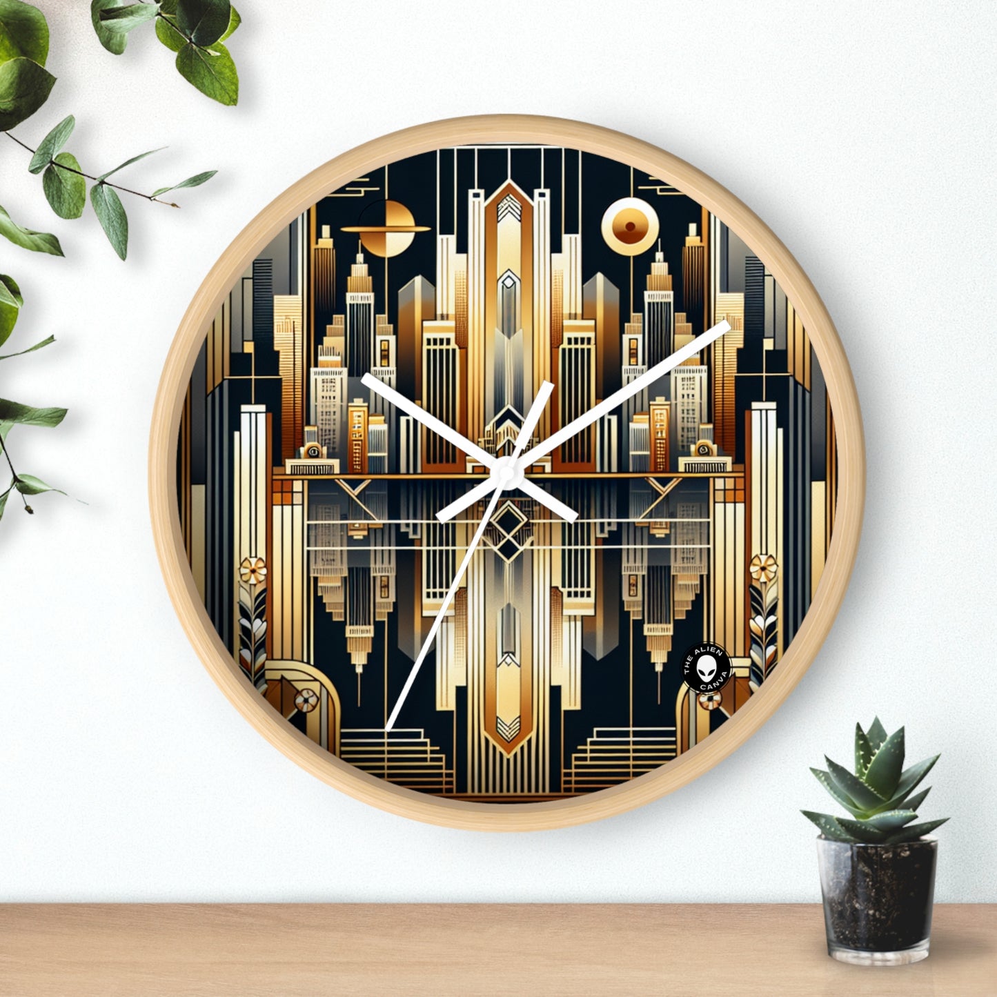 "Luxe Deco: Artistic Elegance at The Grand Hotel" - The Alien Wall Clock Art Deco